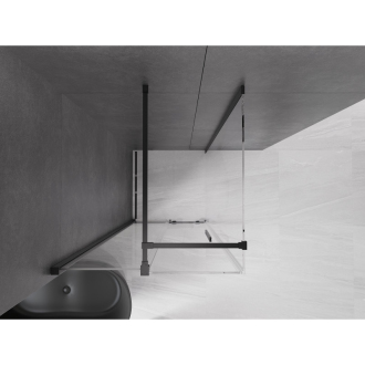 Mexen Velar výsuvná sprchová kabína 90 x 90 cm, priehľadná, čierna - 871-090-090-01-70