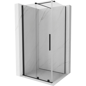 Mexen Velar výsuvná sprchová kabína 120 x 75 cm, priehľadná, čierna - 871-120-075-01-70