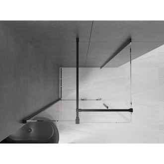 Mexen Velar výsuvná sprchová kabína 120 x 75 cm, priehľadná, čierna - 871-120-075-01-70