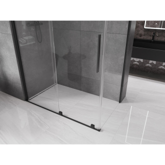 Mexen Velar výsuvná sprchová kabína 140 x 75 cm, priehľadná, čierna - 871-140-075-01-70