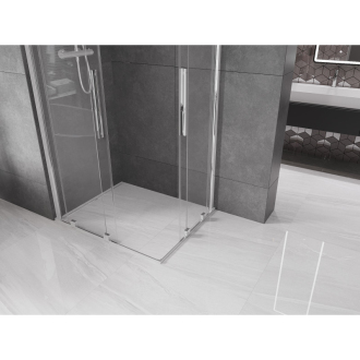 Mexen Velar Duo výsuvný sprchovací kút 90 x 80 cm, transparentný, chróm - 871-090-080-02-01