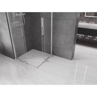 Mexen Velar Duo výsuvný sprchovací kút 90 x 90 cm, transparentný, chróm - 871-090-090-02-01