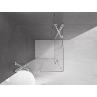 Mexen Velar Duo výsuvný sprchovací kút 100 x 100 cm, transparentný, chróm - 871-100-100-02-01