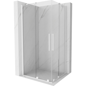 Mexen Velar Duo výsuvná sprchová kabína 90 x 80 cm, priehľadná, biela - 871-090-080-02-20
