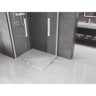 Mexen Velar Duo výsuvná sprchová kabína 90 x 80 cm, priehľadná, biela - 871-090-080-02-20