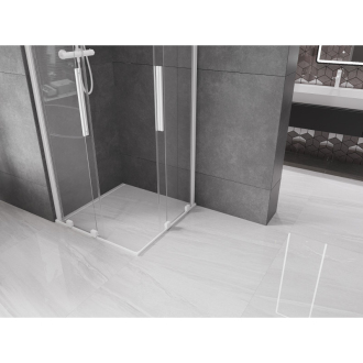 Mexen Velar Duo výsuvná sprchová kabína 90 x 90 cm, priehľadná, biela - 871-090-090-02-20