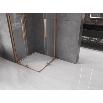 Mexen Velar Duo vysúvací sprchovací kút 90x90, transp., brúsená meď 871-090-090-02-65