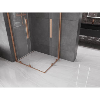 Mexen Velar Duo vysúvací sprchovací kút 100x90, transp., brúsená meď 871-100-090-02-65
