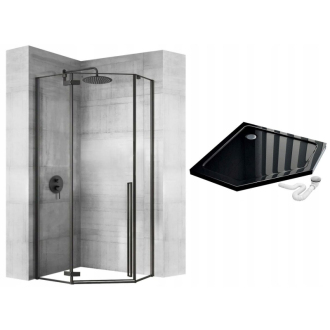 Sprchovací kút REA DIAMOND 90x90 - matná čierna