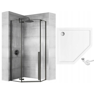 Sprchovací kút REA DIAMOND 90x90 - matná čierna