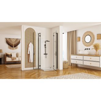 Sprchová kabína REA Hugo Double Black 90x100