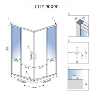 Sprchovací kút REA City 90x90 Black