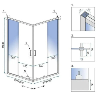 Sprchovací kút REA City 90x90 Gold