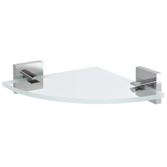X-SQUARE sklenená polica rohová, štvrťkruhová 200x200mm, chróm / číre sklo XQ009-11