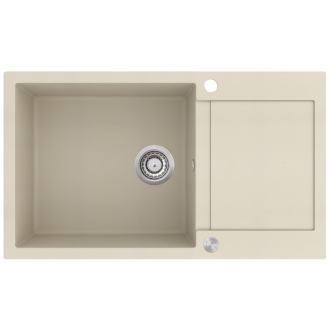 CERANO Aurelian drez granitový, 1-komorový s odkvapkáv., 860x500mm béžová matná LIVSQT104-S