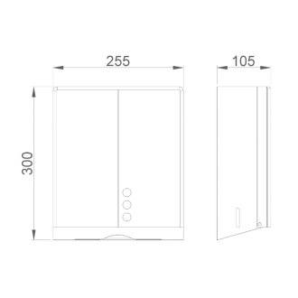 Zásobník na papierové uteráky 255x200x105mm, nerez mat 04046.S