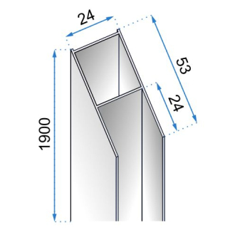 Prodĺžovací profil pre kabíny a dvere K7512
