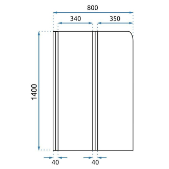 Rea vanová zástena dvojdielna 800x1400 Agat REA-W0700