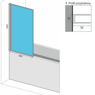 Rea vaňová zástena pevná 800X1400 Lagos Fix 80 REA-K7390