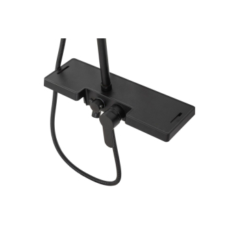 Rea sprchový set s kohoutkom a výtok s policou Bravo Black REA-P0636