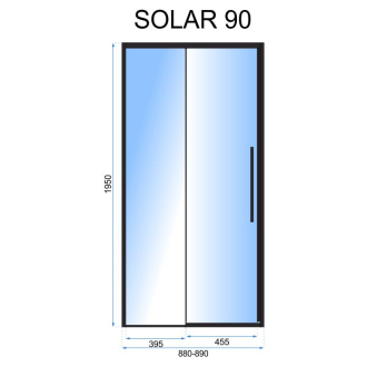 Rea Priehľadné sprchové dvere 900x1950 Solar Black REA-K6319