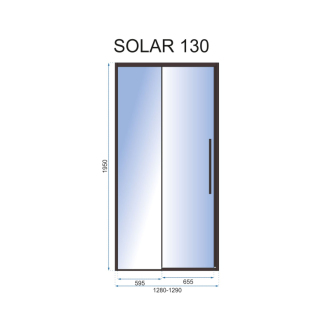 Rea Priehľadné sprchové dvere 1300x1950 Solar Black REA-K6358