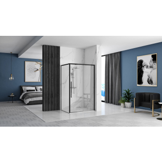 Rea Sprchový kout z priehľadného skla 800x1000x1950 Solar Black REA-K6310
