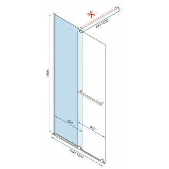 Rea Zástena walk-in Cortis Black 120 REA-K8880