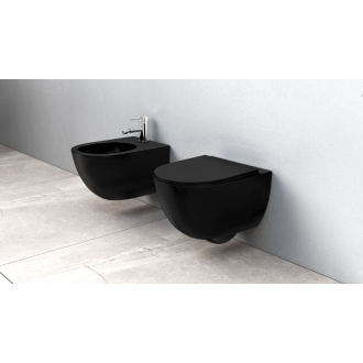 Rea Závesné WC Carlo Mini Rimless Duroplast/Flat/ZM Black Mat REA-C8489