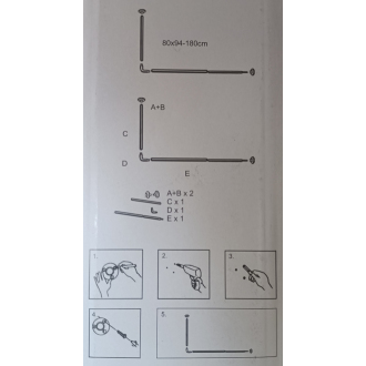 rohová teleskopická tyč 80x94-180 cm biela KD02100816