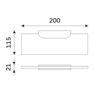 Nimco Nikau NKC 30091B-20-90 Polica, 20 cm čierna matná