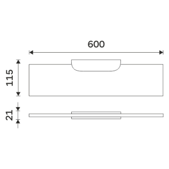 Nimco Nikau NKC 30091B-60-90 Polica, 60 cm čierna matná
