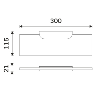 Nimco Nikau NKC X330-C-90 Polica IXI, 30 cm čierny mat