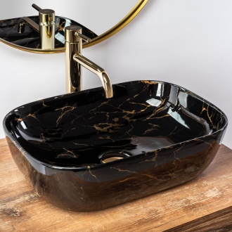 Rea Umývadlo na dosku Belinda Black Marble Shiny REA-U8907