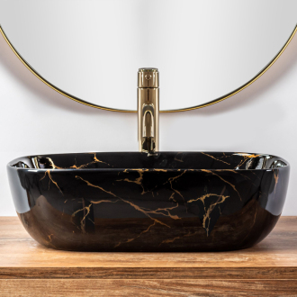Rea Umývadlo na dosku Belinda Black Marble Shiny REA-U8907