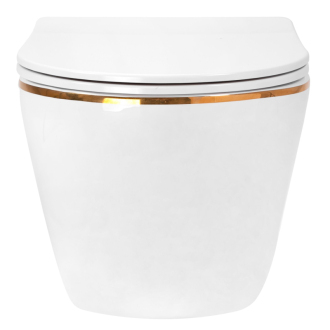 Rea Závesné WC Carlo Mini Rimless Duroplast Gold Edge REA-C1222