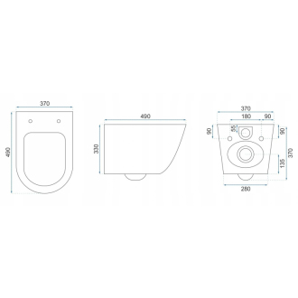 Rea Závesné WC Carlo Mini Rimless Duroplast Gold Edge REA-C1222