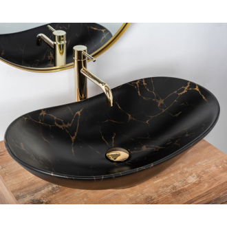 Rea Umývadlo na dosku Royal 60 Marble Black Matt REA-U7478