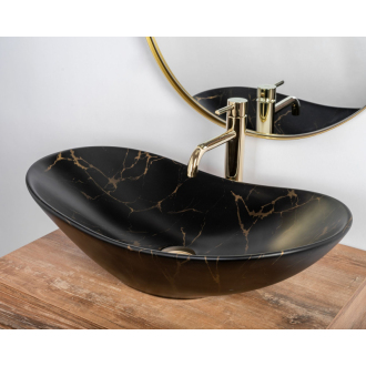 Rea Umývadlo na dosku Royal 60 Marble Black Matt REA-U7478