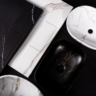 Rea Umývadlo na dosku Royal 60 Marble Black Matt REA-U7478