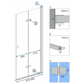 Rea Sprchové dvere Fold Modul 70 REA-K7444