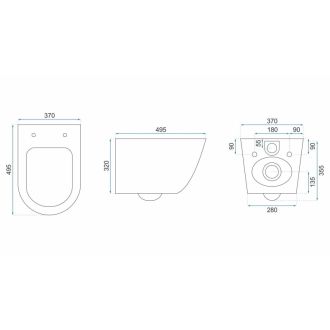 Rea Závesné WC Carlos Rimless Duroplast Flat Zm Aiax Shiny Rea-c6385