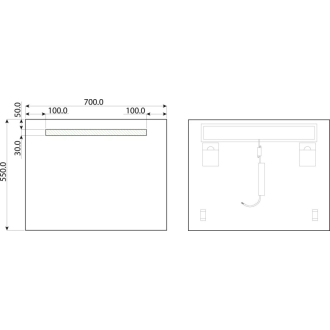 HOUX - zrkadlo s LED osvetlením 700 x 550 mm (š xv) OLNZHOU70