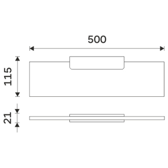 Nimco Maya MAC 29091B-50-90 Polica, 50 cm čierna matná