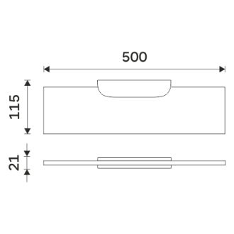 Nimco Nikau NK 30091B-50-26 Polica, 50 cm chróm