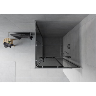 MEXEN RIO sprchovací kút štvorec 80x80x190 cm 5mm chróm-dymové 860-080-080-01-40
