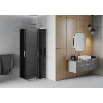 MEXEN RIO sprchovací kút štvorec 80x80x190 cm 5mm chróm-dymové 860-080-080-01-40