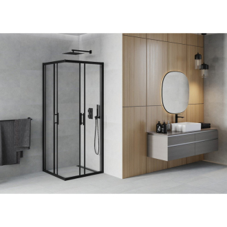 MEXEN RIO sprchovací kút štvorec 80x80x190 cm 5mm čierna-číre 860-080-080-70-00