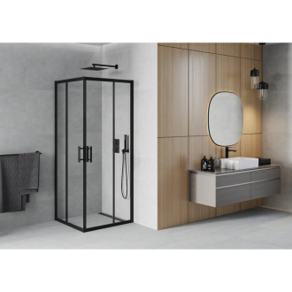 MEXEN RIO sprchovací kút štvorec 80x80x190 cm 5mm čierna-číre 860-080-080-70-00
