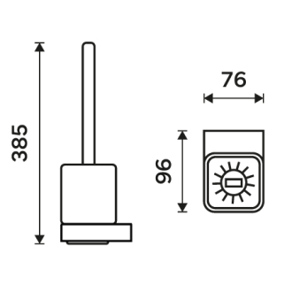 Nimco Toaletná WC kefa s hranatou rukoväťou NK 30094KN-HR-26